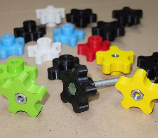 3D Printed Star Knobs - 6mm & 8mm için görsel